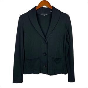 Tonia Debellis Jacket Sweatshirt Blazer Black Button Front Pockets Women's S